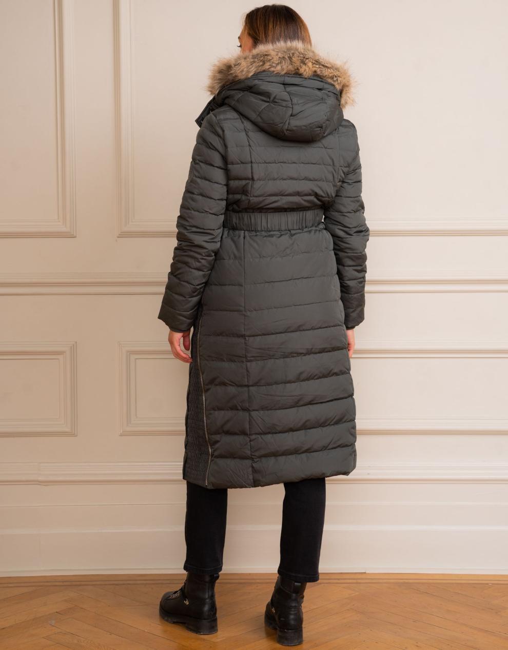 Women Seraphine Coats & Jackets Khaki Extra Long 3 In 1 Down Maternity Coat