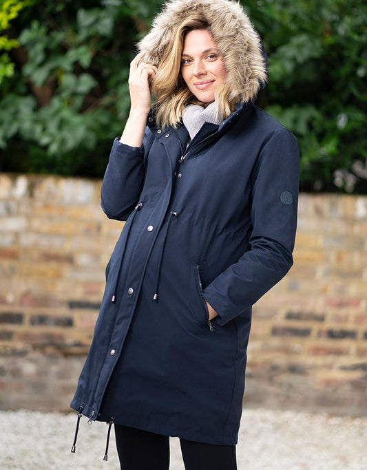 Women Seraphine Coats & Jackets Navy Blue 3 In 1 Winter Maternity Parka