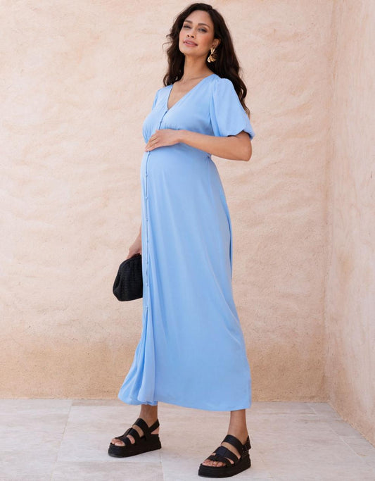 Women Seraphine Dresses Button-through V Neck Maternity And Nursing Dress