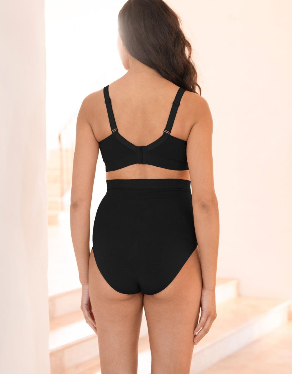 Women Seraphine Essentials Twin Pack Bamboo Over Bump Maternity Briefs - Black