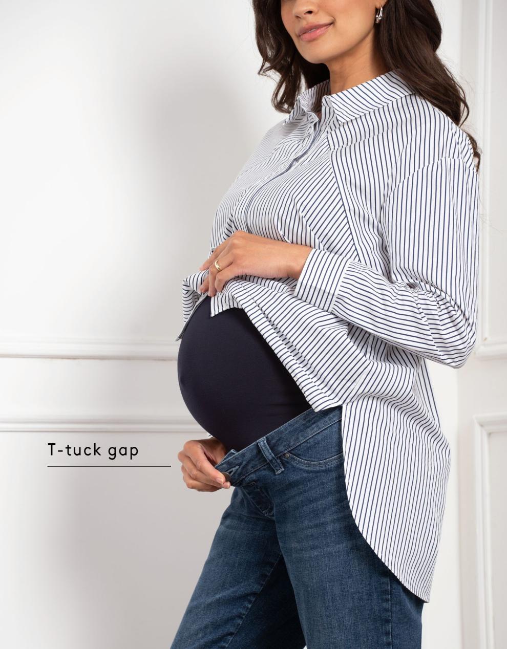 Women Seraphine Jeans Tapered Frayed Hem Maternity Jeans