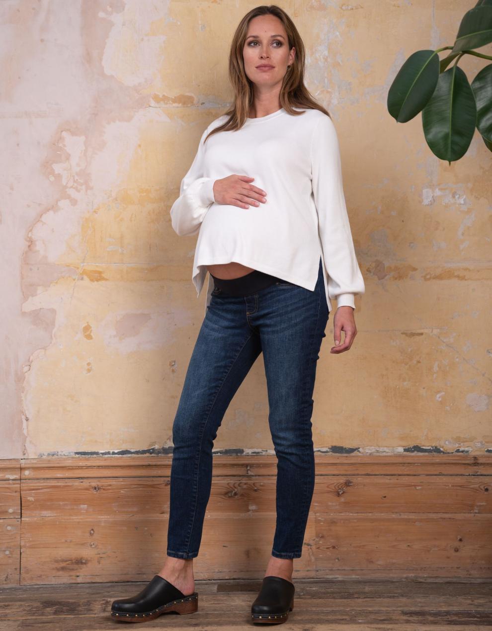Women Seraphine Jumpers & Knitwear Flattering Cream Maternity & Nursing Sweater