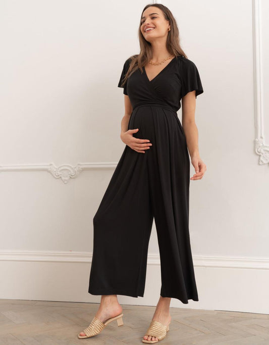 Women Seraphine Jumpsuits Black Lenzing™ Ecovero™ Maternity & Nursing Jumpsuit