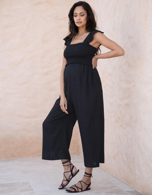 Women Seraphine Jumpsuits Linen-Blend Maternity-To-Nursing Jumpsuit