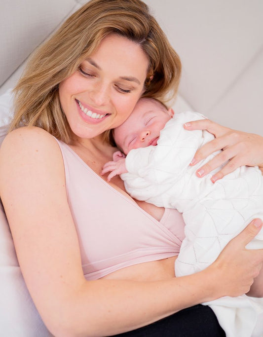 Women Seraphine Kits & Sets Twin Pack Bamboo Maternity & Nursing Sleep Bras – Black & Blush