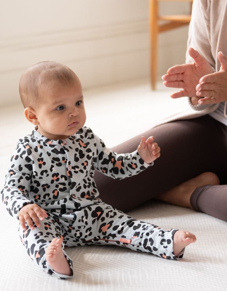 Baby Seraphine Baby Clothes Easy Zip Organic Cotton Sleepsuit – Animal Print