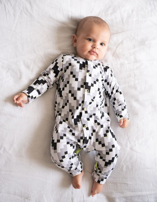 Baby Seraphine Baby Clothes Easy Zip Organic Cotton Sleepsuit – Black & White