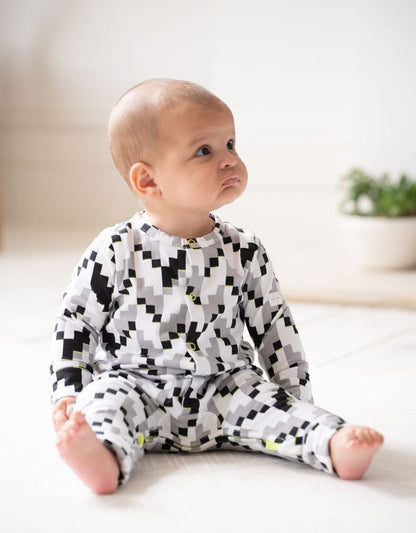 Baby Seraphine Baby Clothes Easy Zip Organic Cotton Sleepsuit – Black & White