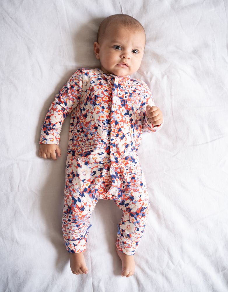 Baby Seraphine Baby Clothes Easy Zip Organic Cotton Sleepsuit – Floral