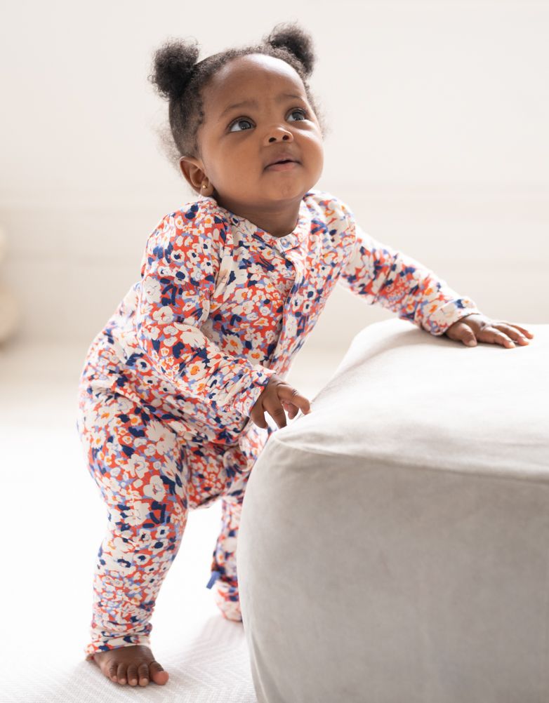 Baby Seraphine Baby Clothes Easy Zip Organic Cotton Sleepsuit – Floral