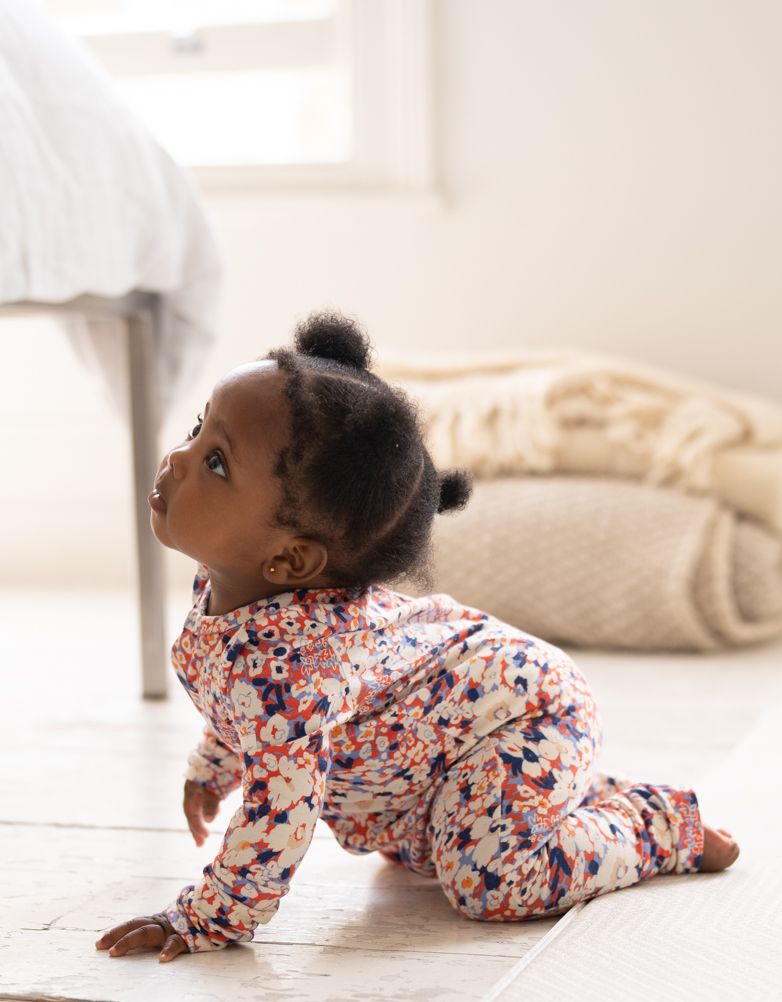 Baby Seraphine Baby Clothes Easy Zip Organic Cotton Sleepsuit – Floral