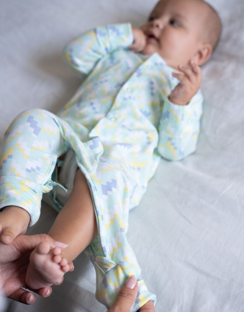 Baby Seraphine Baby Clothes Easy Zip Organic Cotton Sleepsuit – Mint