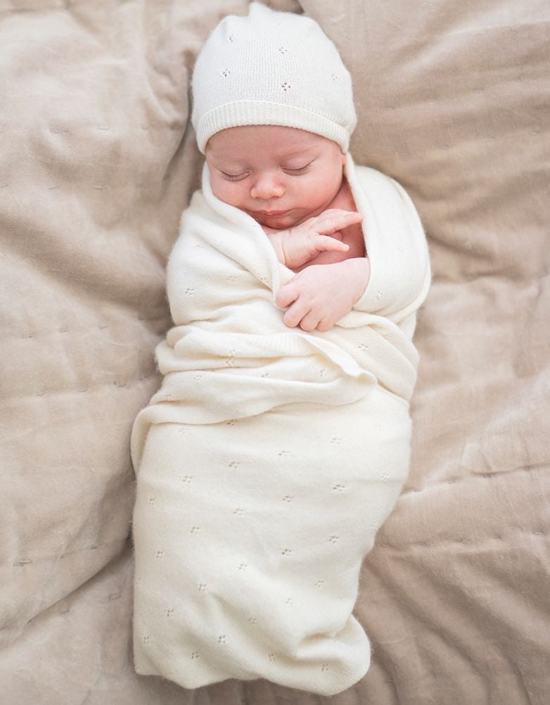 Baby Seraphine Baby Clothes Mini Cotton & Cashmere Ivory White Knitted Baby Hat