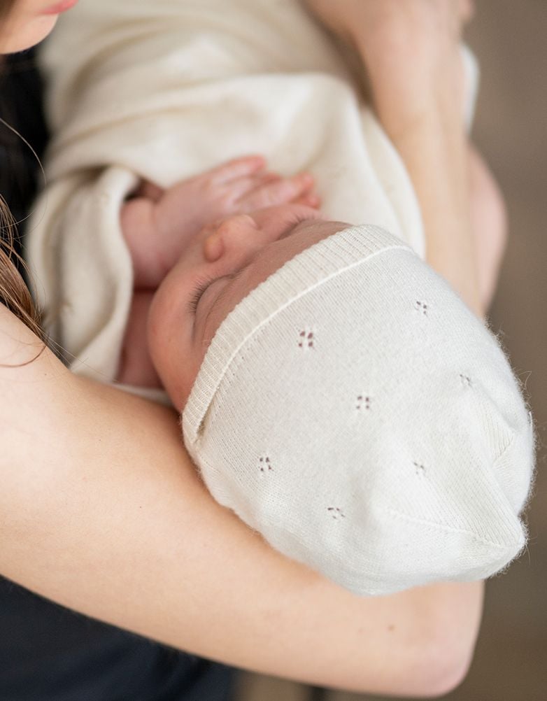 Baby Seraphine Baby Clothes Mini Cotton & Cashmere Ivory White Knitted Baby Hat