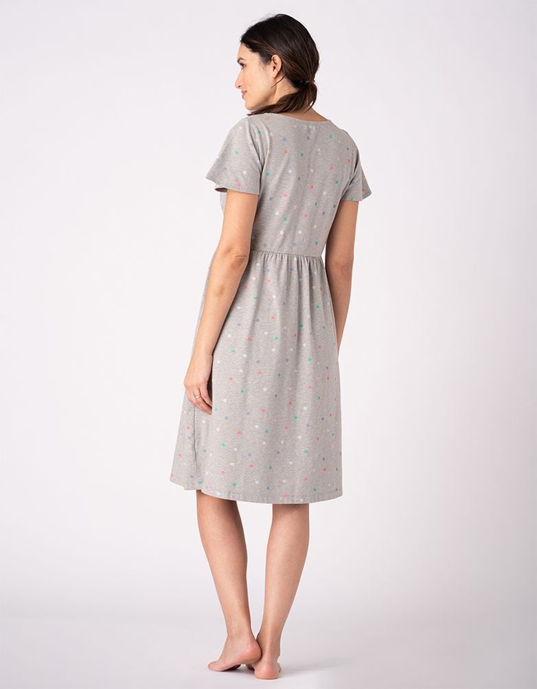 Baby Seraphine Baby Clothes Spot Print Mama & Mini Maternity To Nursing Nightdress Set – Grey