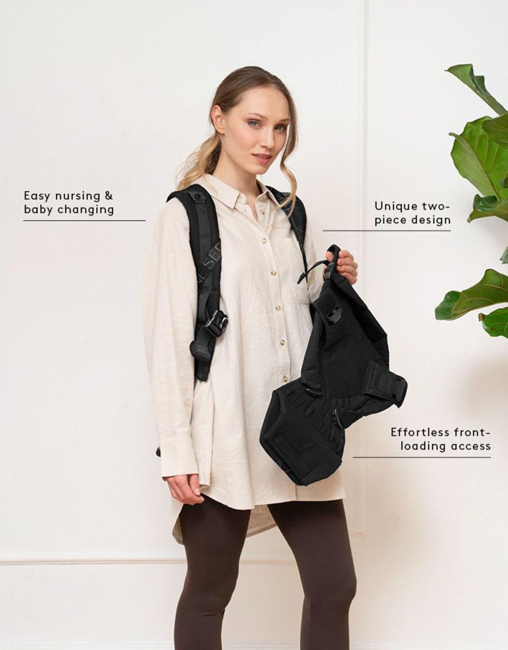 Baby Seraphine CARIPOD™ The CARIPOD™ Baby Carrier - Black Cotton Canvas