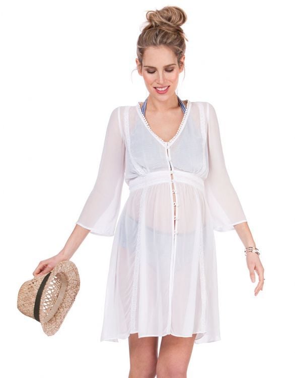 Women Seraphine Beach & Swimwear Ivory Maternity Kaftan