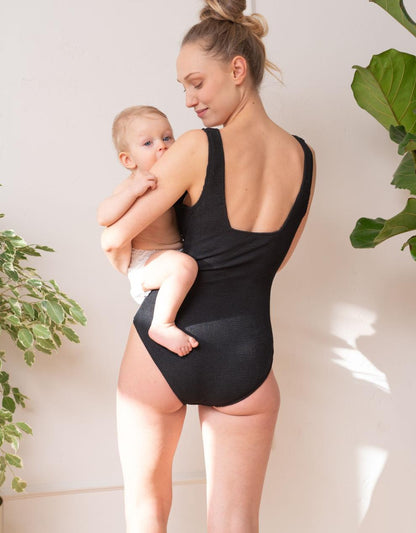 Women Seraphine Beach & Swimwear Textured Post-Maternity Compression Swimsuit