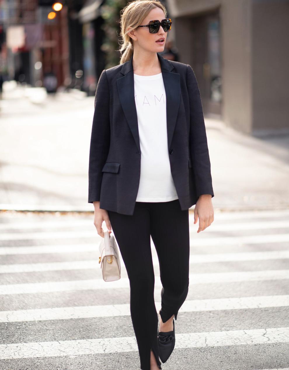 Women Seraphine Co-ords Black Tuxedo-Style Maternity Blazer