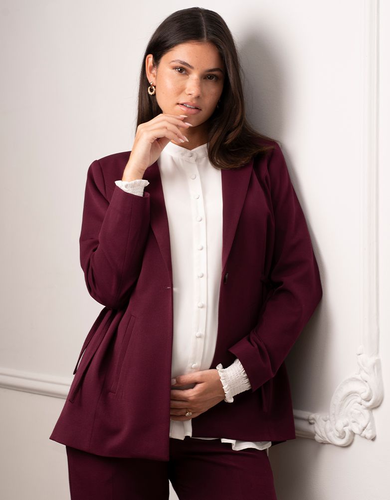 Women Seraphine Co-ords Tailored Plum Maternity Blazer