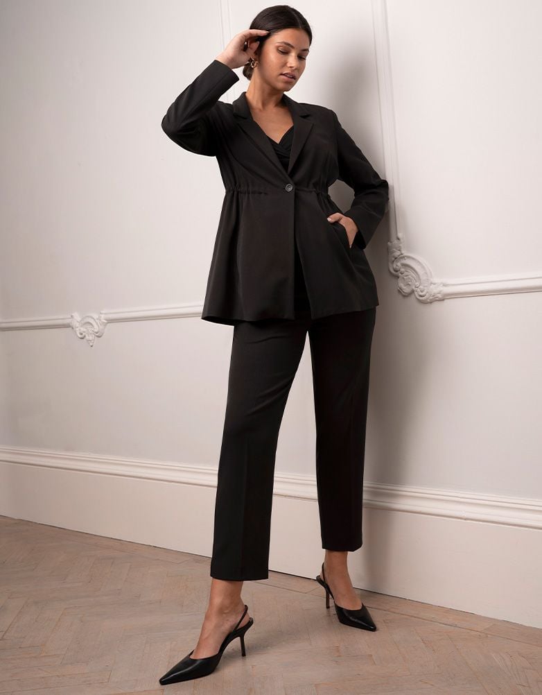 Women Seraphine Co-ords Tapered Black Maternity Pants