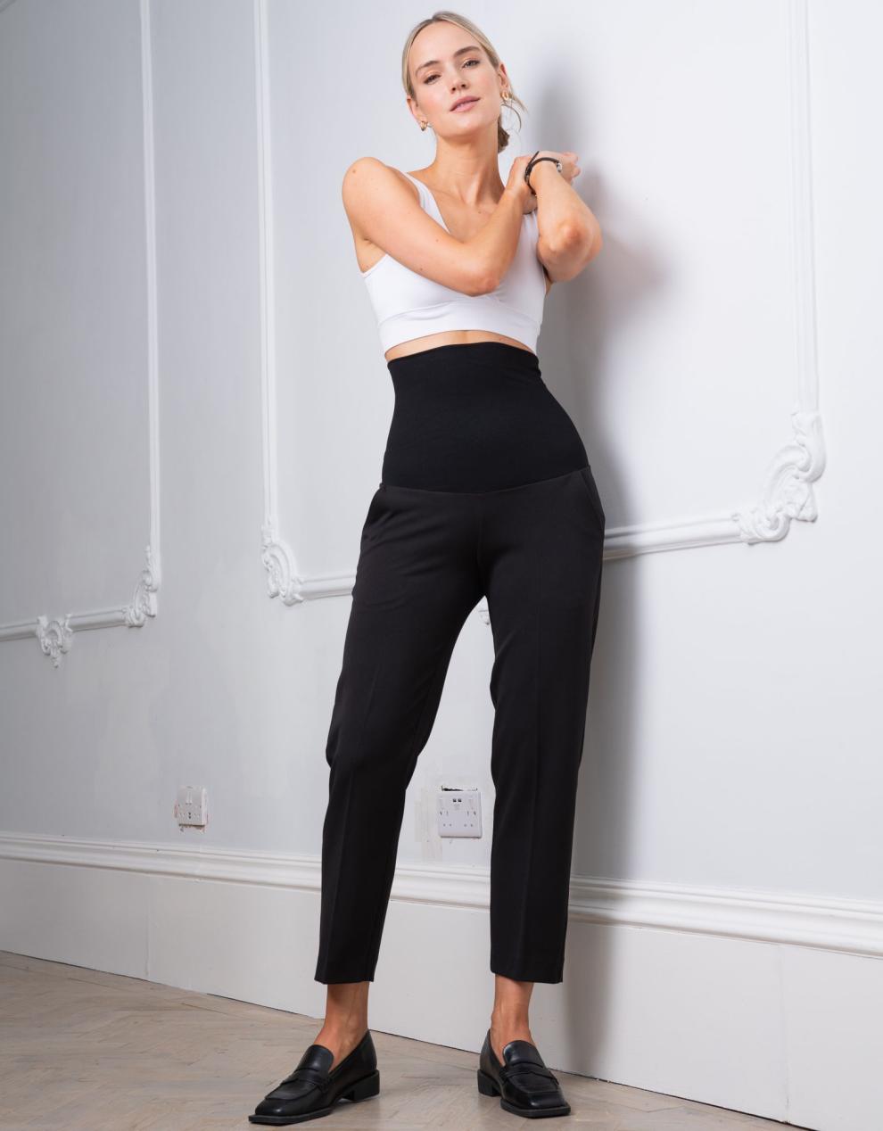 Women Seraphine Co-ords Tapered Black Post Maternity Shaping Pants