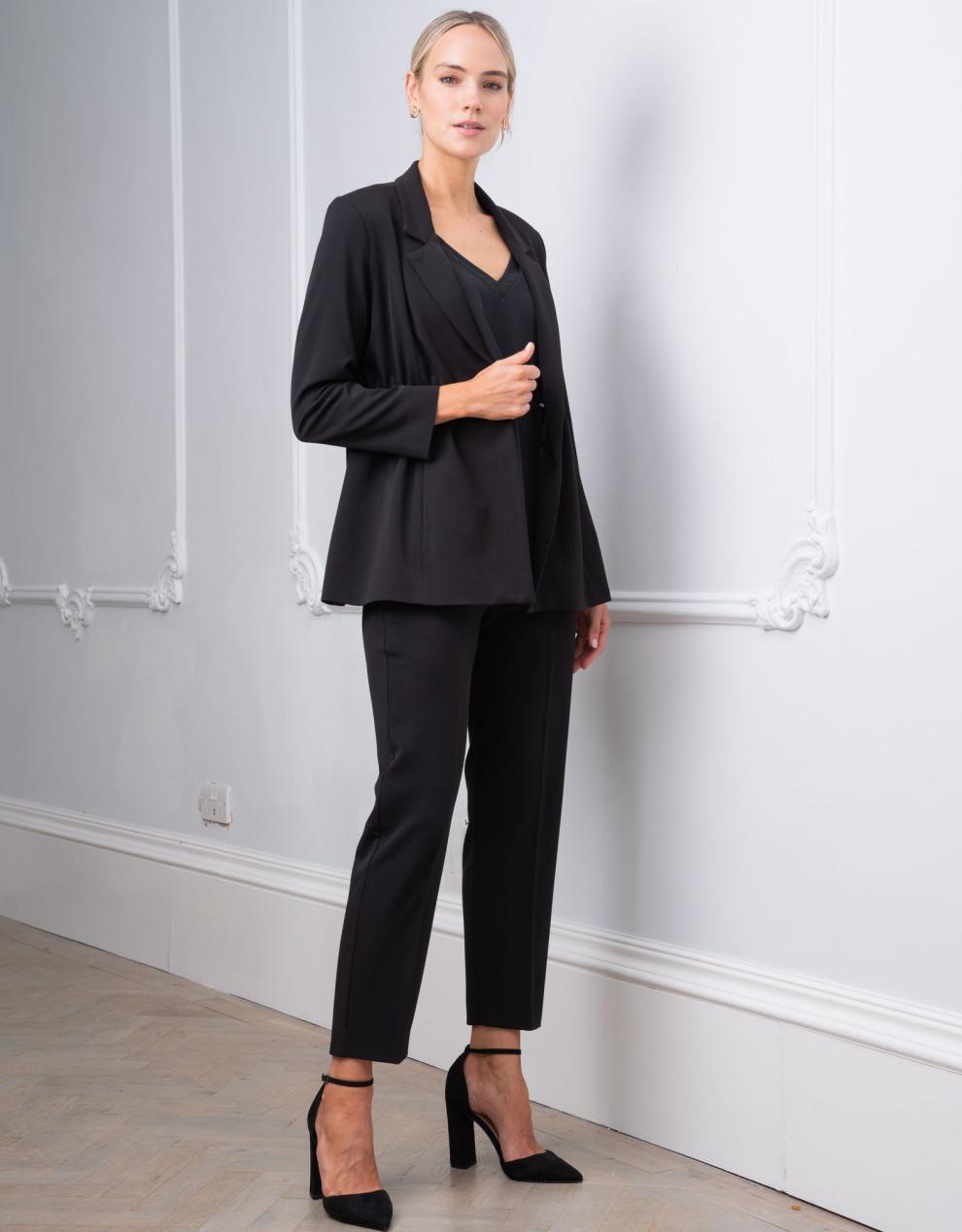 Women Seraphine Co-ords Tapered Black Post Maternity Shaping Pants
