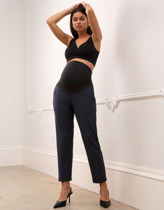 Women Seraphine Co-ords Tapered Navy Maternity Pants