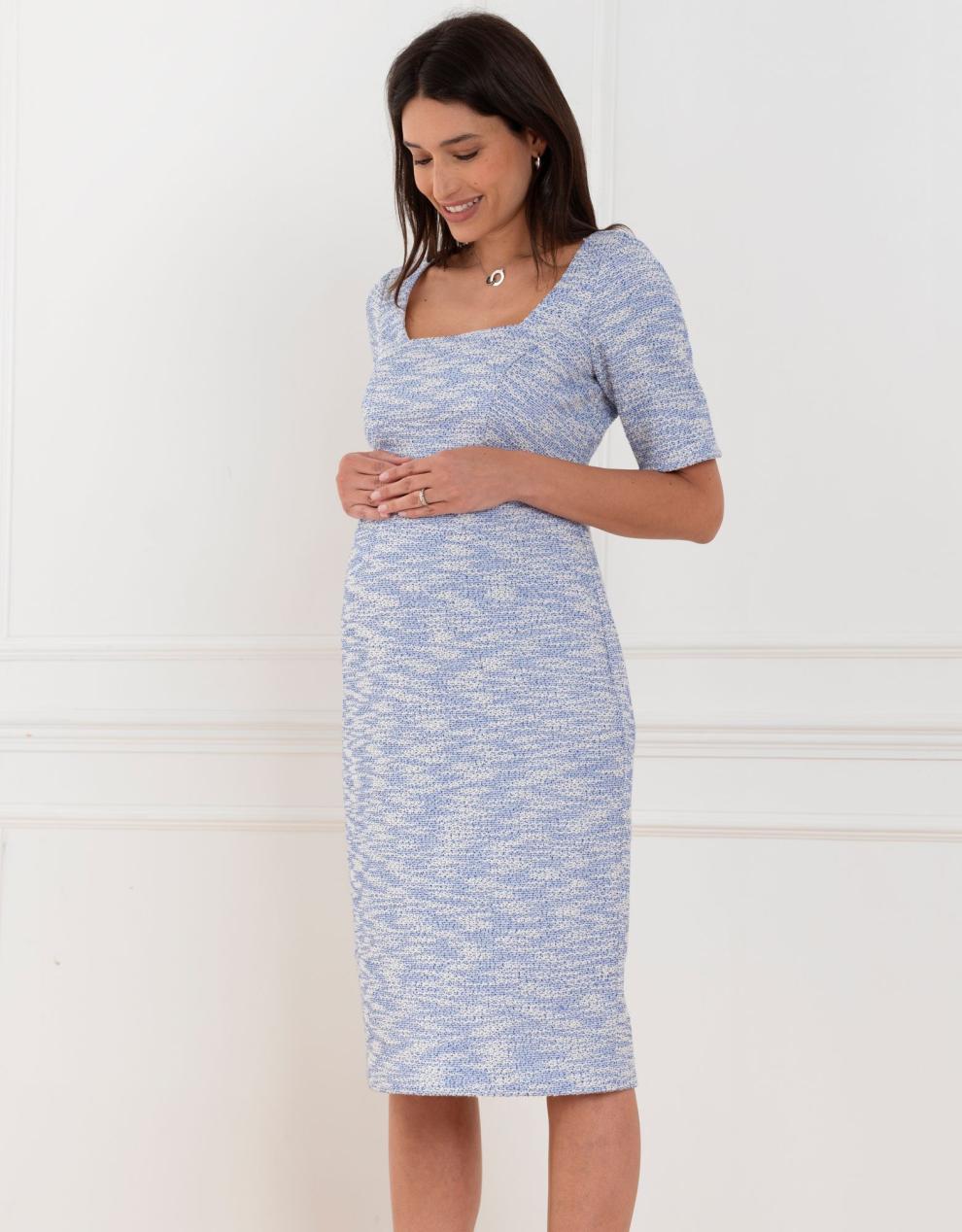 Women Seraphine Co-ords Tweed Midi Maternity Dress Seraphine
