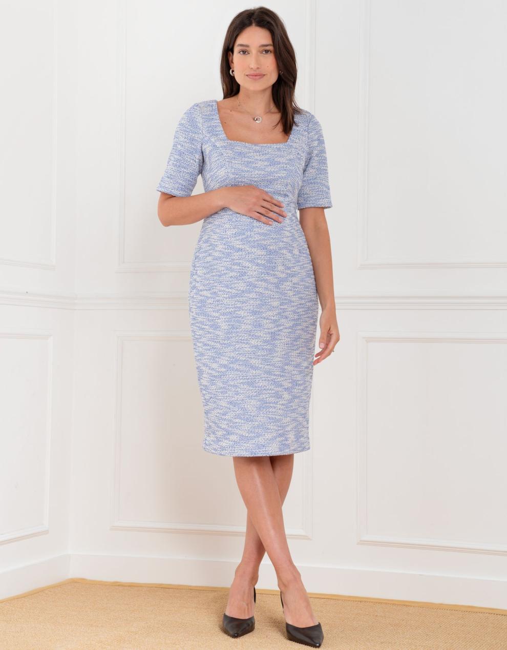 Women Seraphine Co-ords Tweed Midi Maternity Dress Seraphine