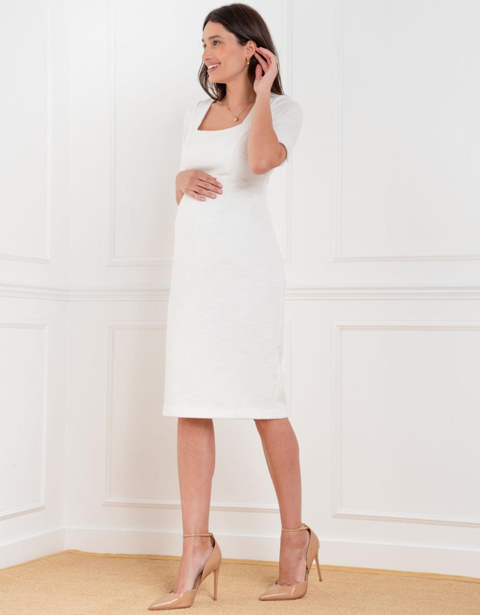 Women Seraphine Co-ords Tweed Midi Maternity Dress