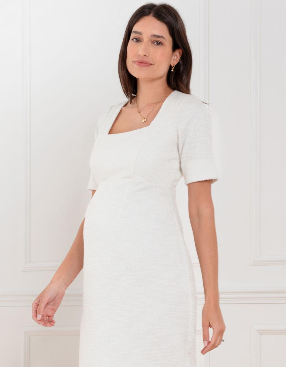 Women Seraphine Co-ords Tweed Midi Maternity Dress