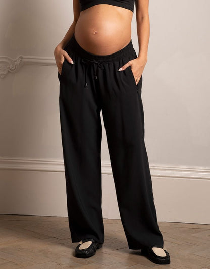 Women Seraphine Co-ords Wide Leg Black Maternity Pants