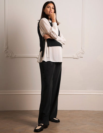 Women Seraphine Co-ords Wide Leg Black Maternity Pants