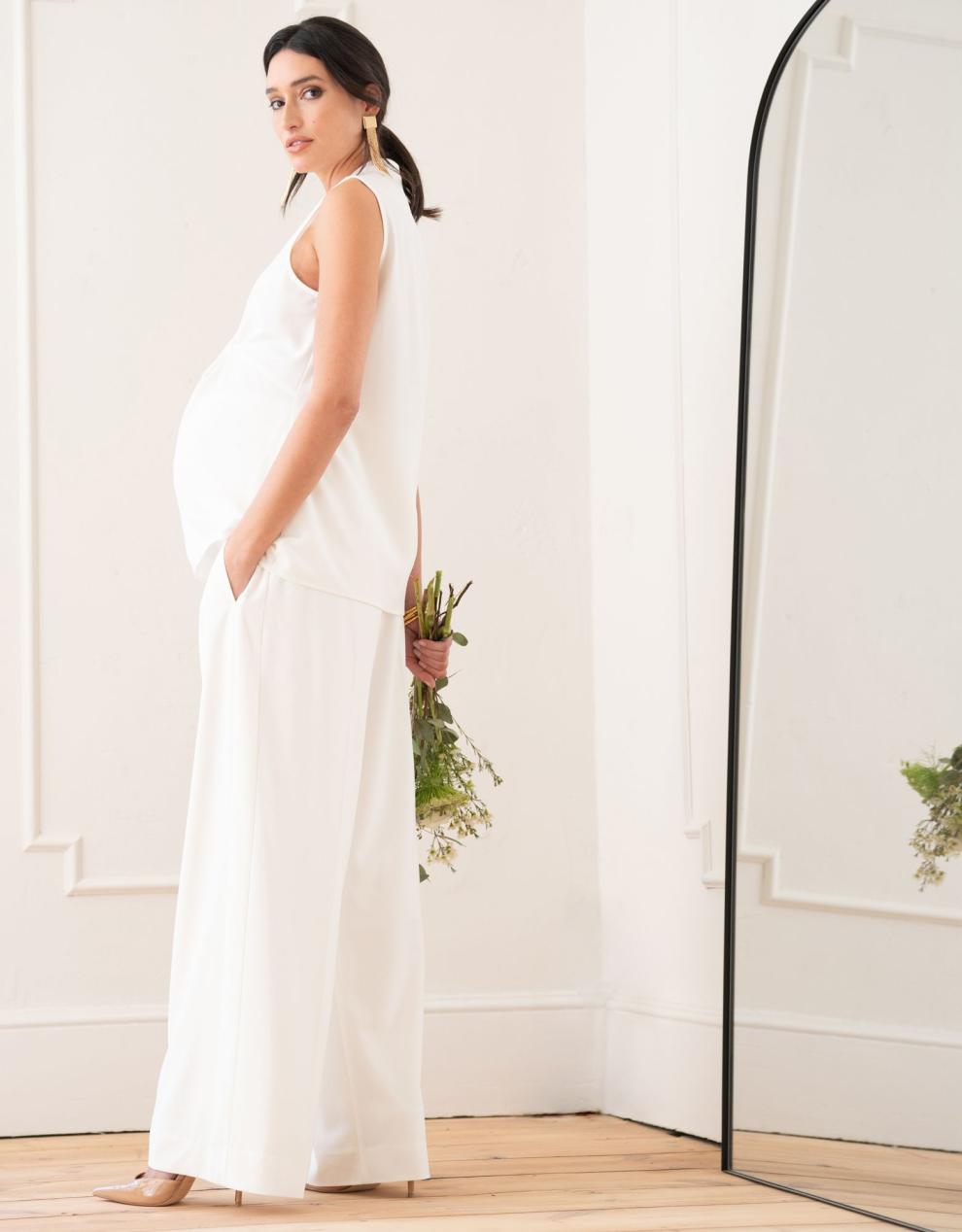 Women Seraphine Co-ords Wide Leg Over Bump Trousers Maternity-To-Nursing