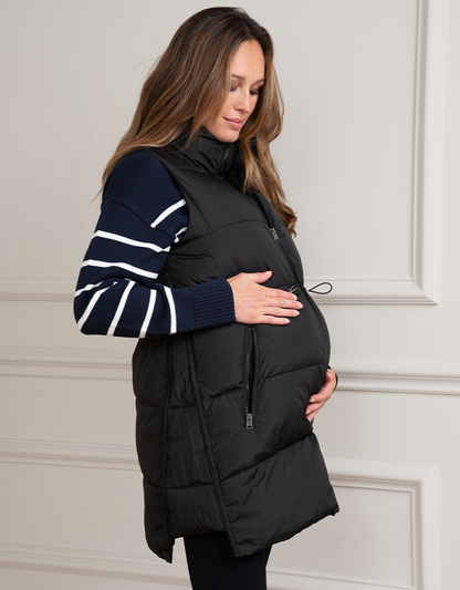 Women Seraphine Coats & Jackets Black 3 In 1 Maternity & Babywearing Vest