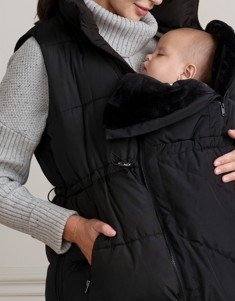 Women Seraphine Coats & Jackets Black 3 In 1 Maternity & Babywearing Vest