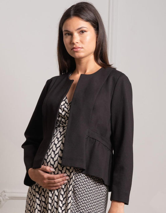 Women Seraphine Coats & Jackets Black Peplum Maternity Jacket