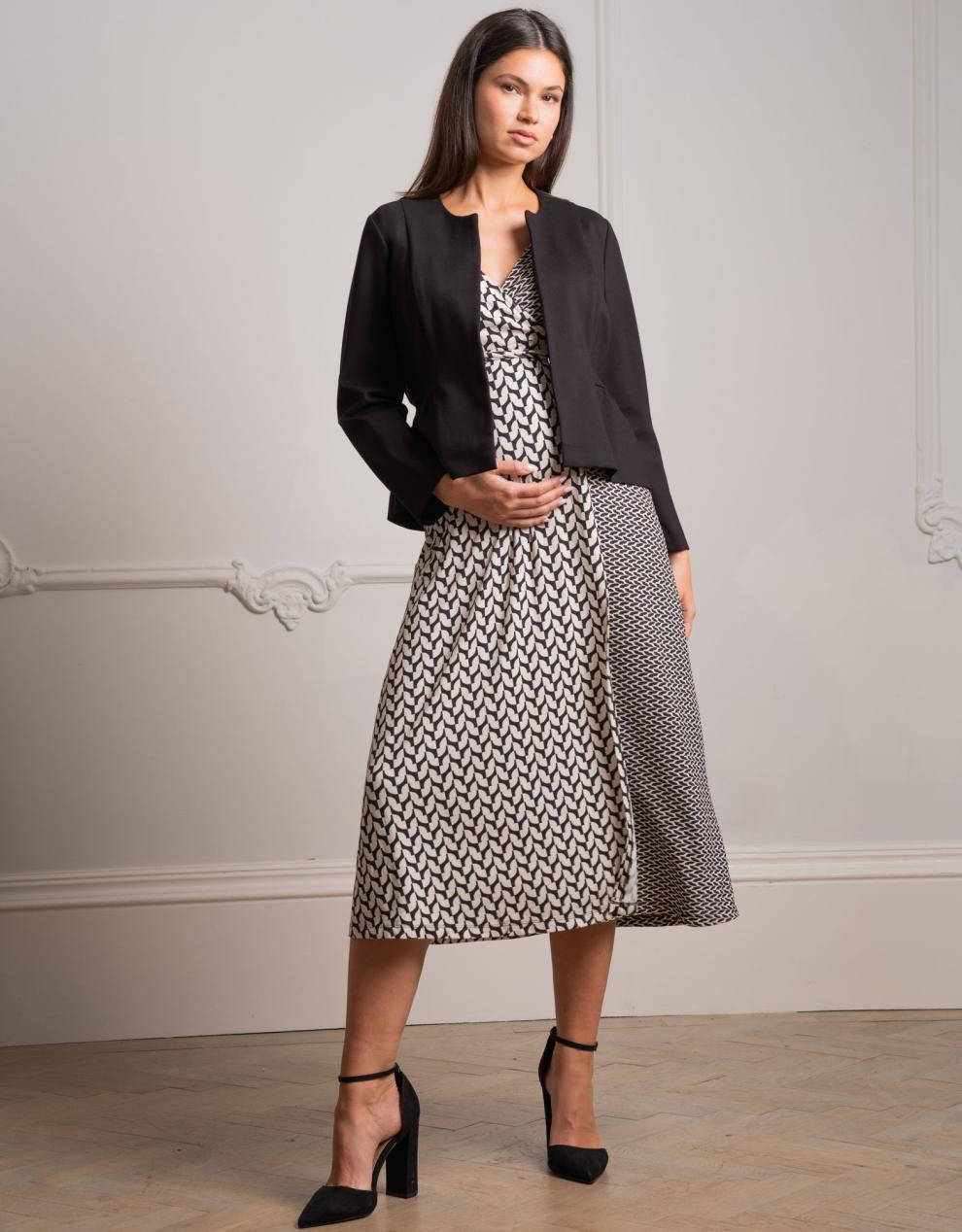 Women Seraphine Coats & Jackets Black Peplum Maternity Jacket