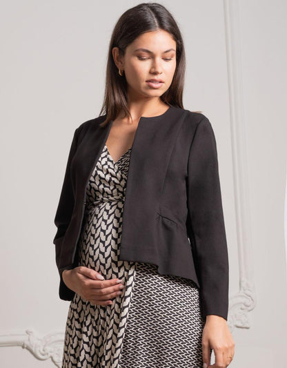 Women Seraphine Coats & Jackets Black Peplum Maternity Jacket