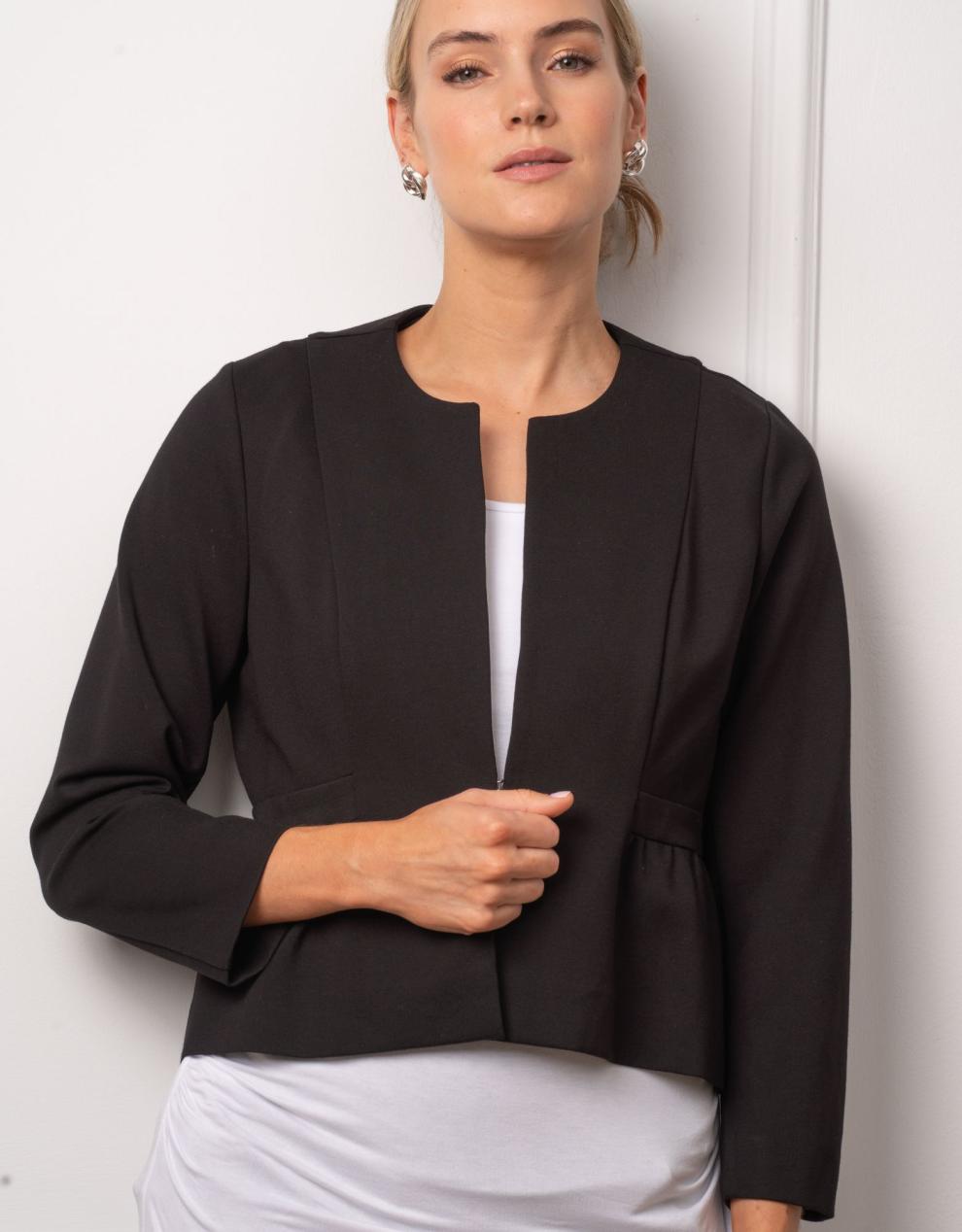 Women Seraphine Coats & Jackets Black Peplum Maternity Jacket