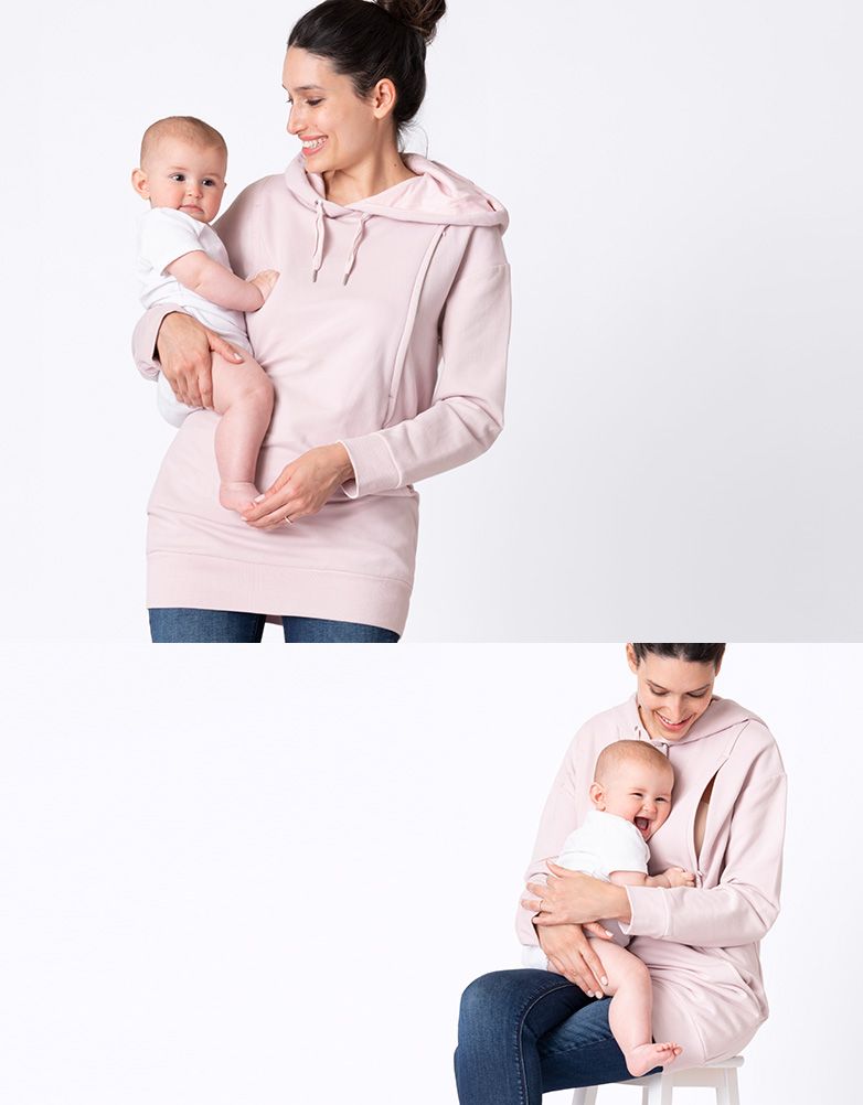 Women Seraphine Coats & Jackets Blush Pink Maternity & Nursing Hoodie