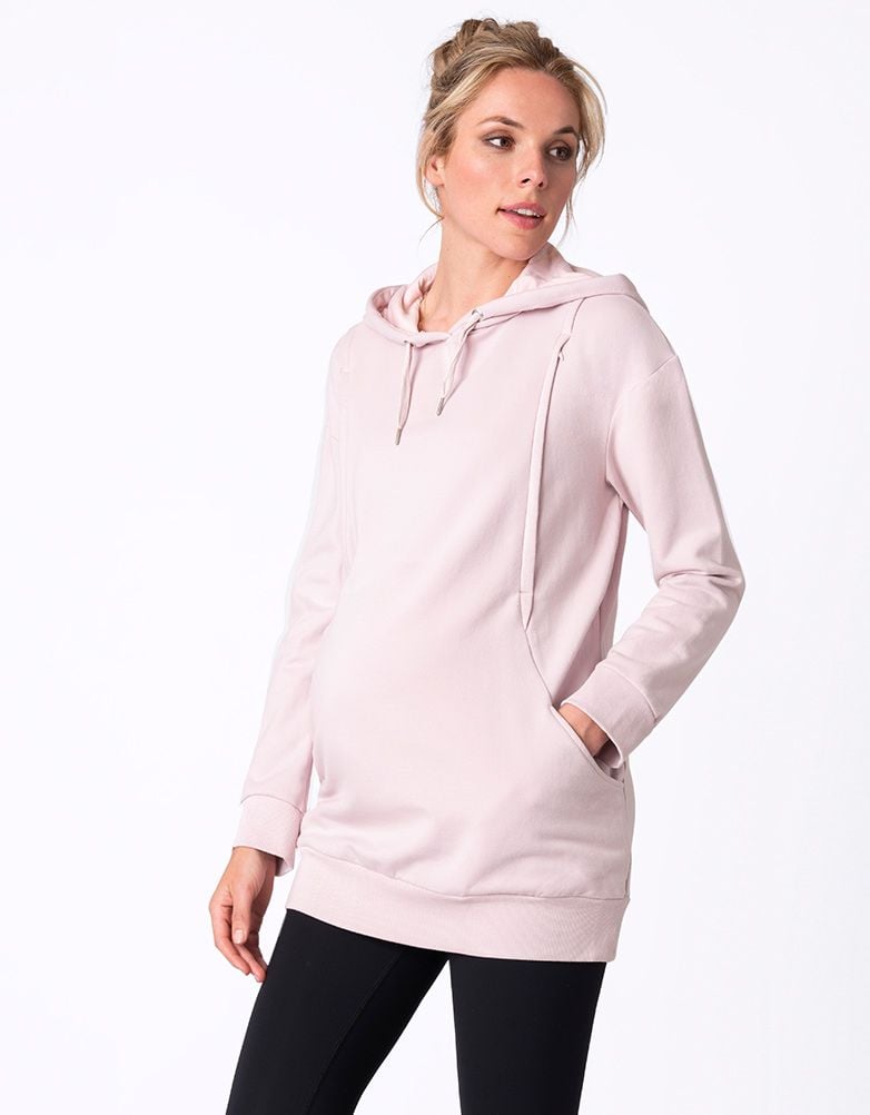 Women Seraphine Coats & Jackets Blush Pink Maternity & Nursing Hoodie