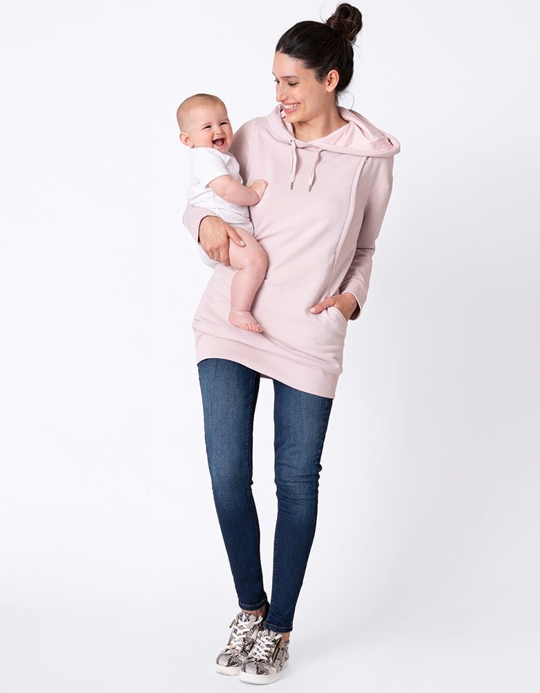 Women Seraphine Coats & Jackets Blush Pink Maternity & Nursing Hoodie