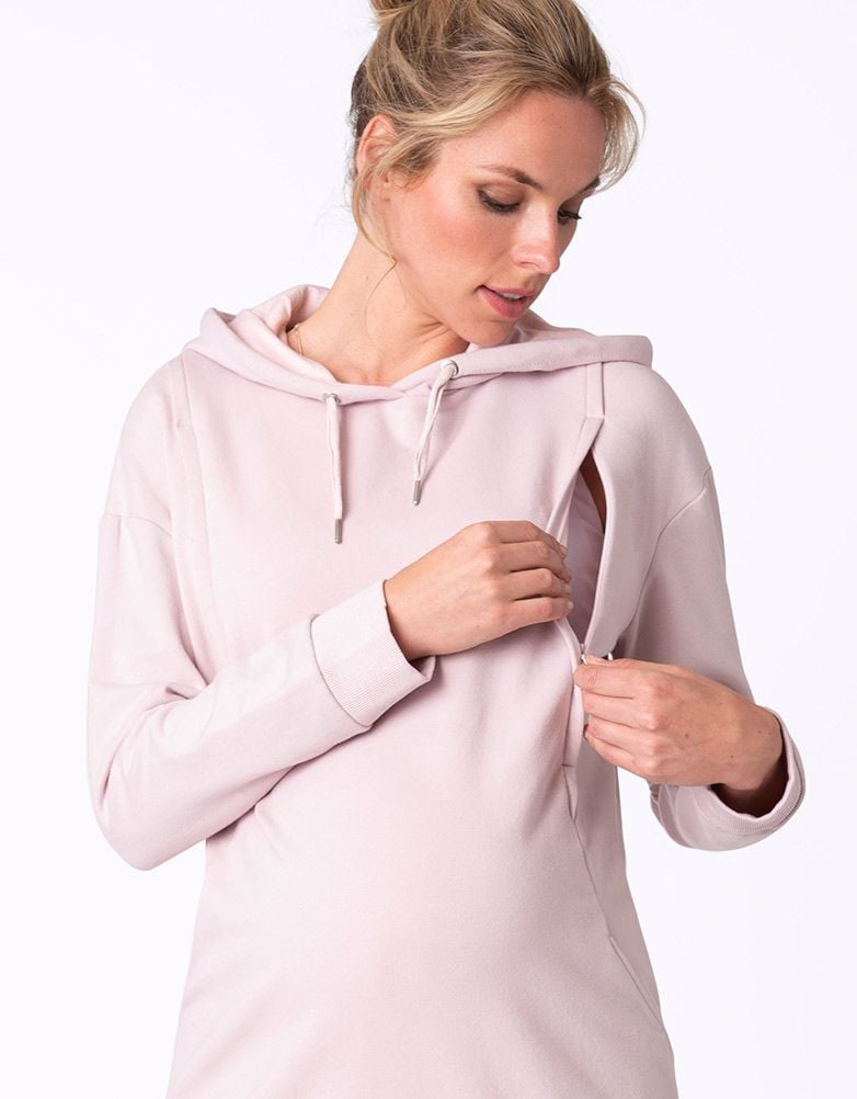 Women Seraphine Coats & Jackets Blush Pink Maternity & Nursing Hoodie