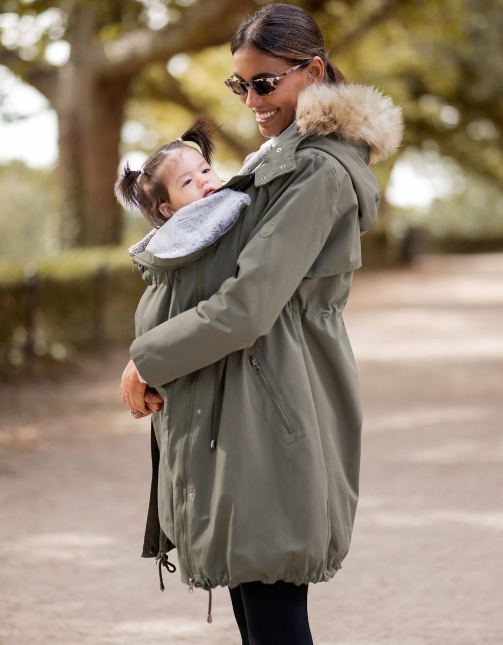 Women Seraphine Coats & Jackets Khaki 3 In 1 Winter Maternity Parka
