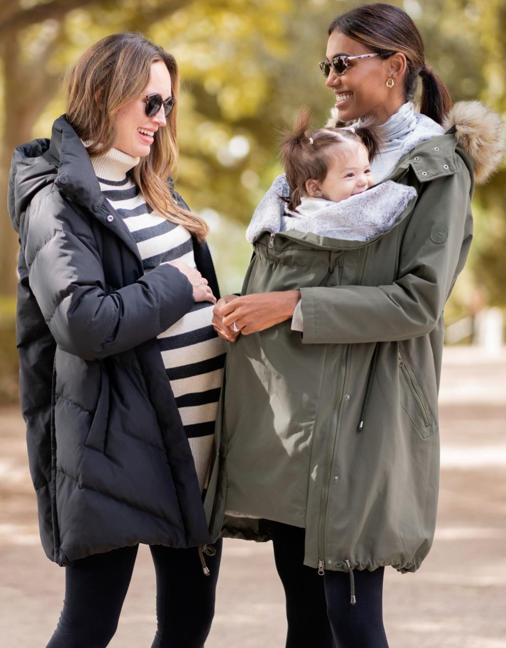 Women Seraphine Coats & Jackets Khaki 3 In 1 Winter Maternity Parka
