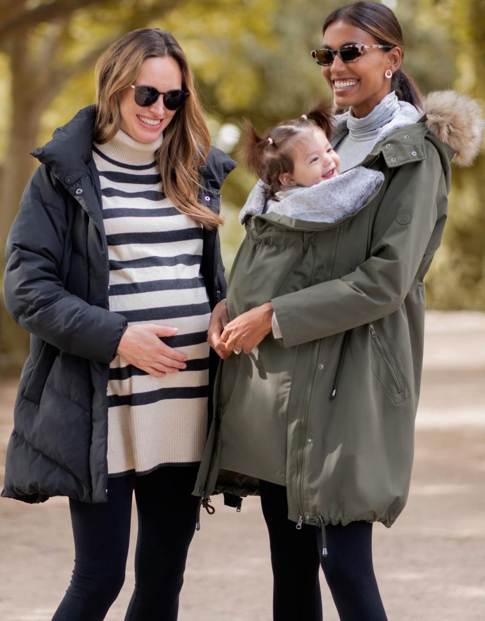 Women Seraphine Coats & Jackets Khaki 3 In 1 Winter Maternity Parka