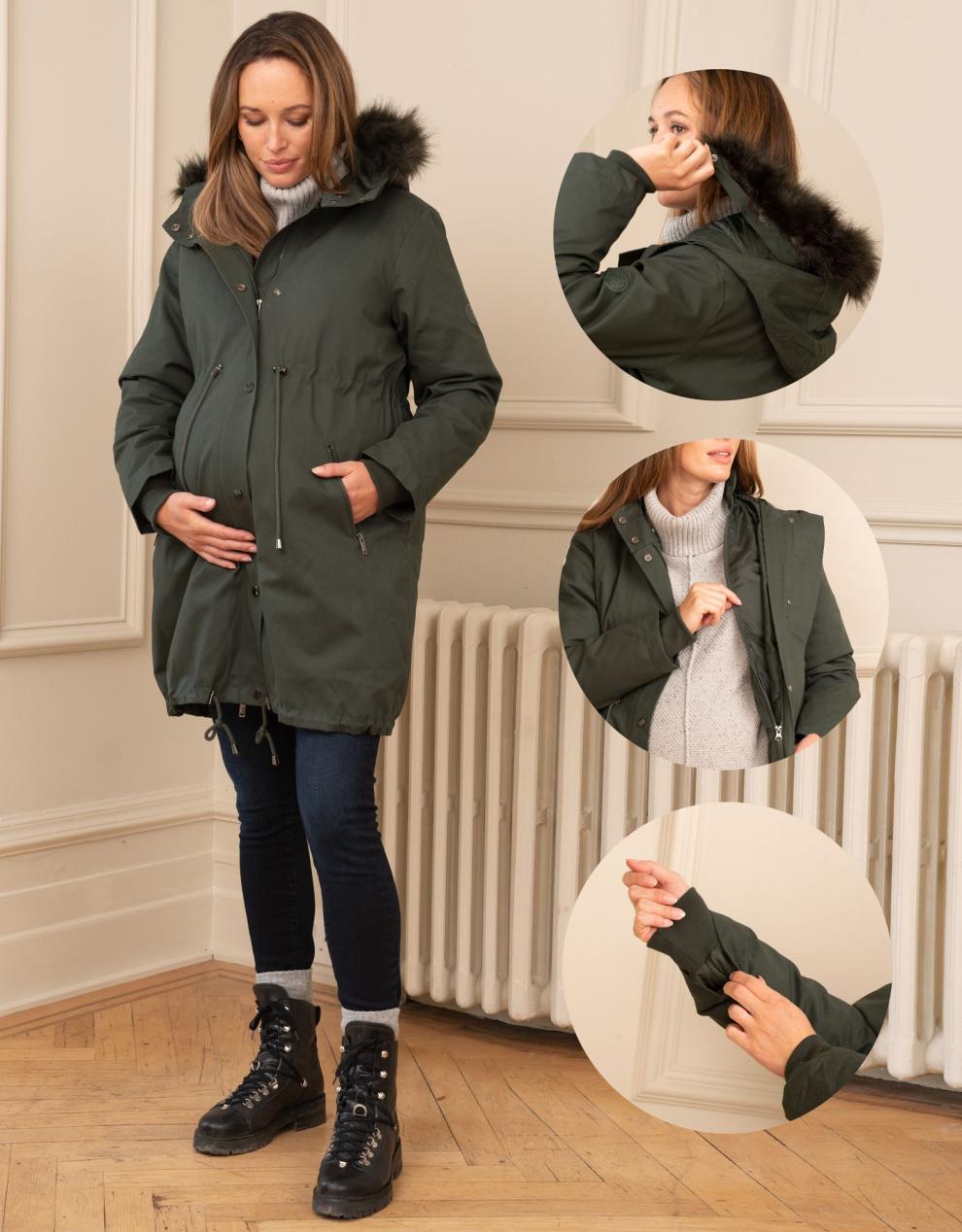 Women Seraphine Coats & Jackets Khaki Sub-Zero 3 In 1 Maternity Parka