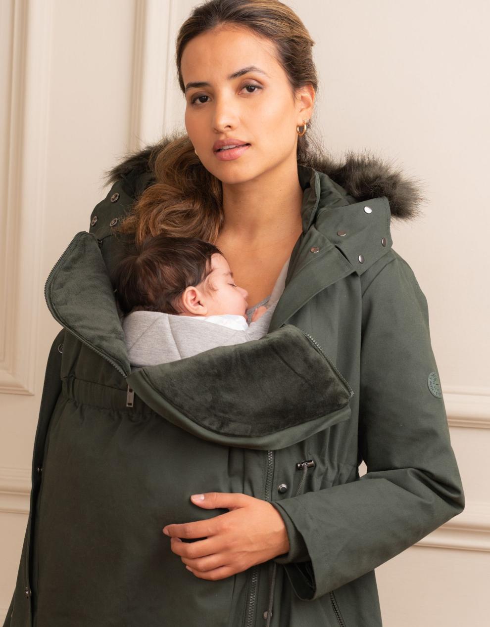 Women Seraphine Coats & Jackets Khaki Sub-Zero 3 In 1 Maternity Parka